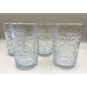 Crown Wine Glass Set of 4 Red Wine, Water Retro Crown Glass 101-200ml French